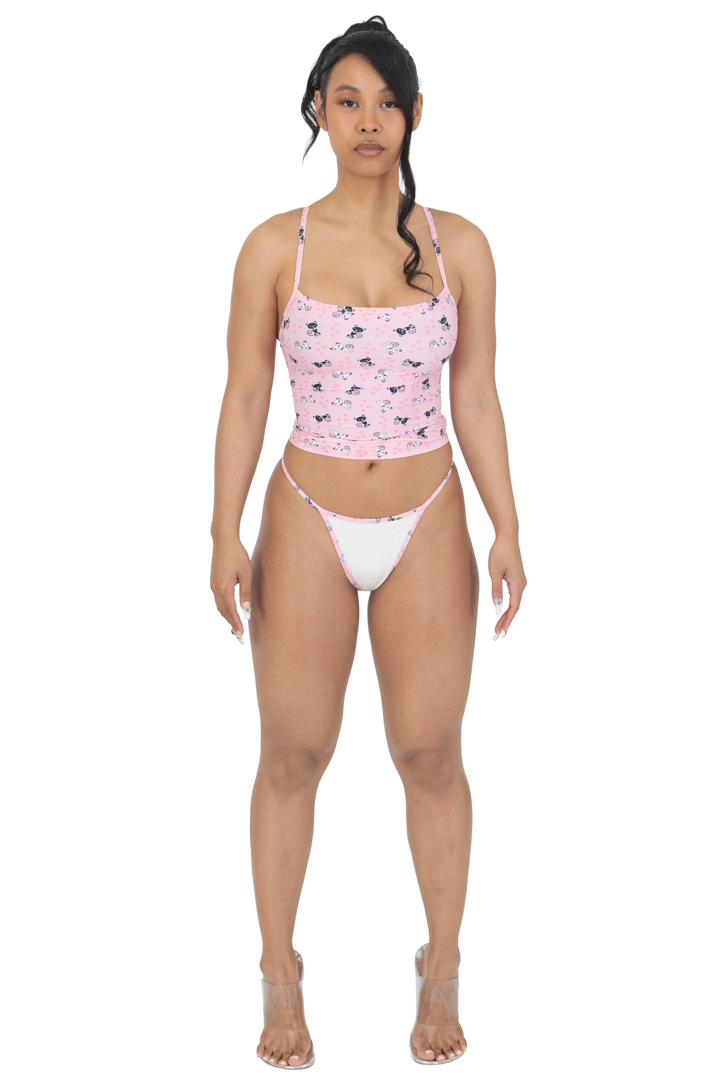 2 Go Thongs in Aqua City Kitty/ Pink City Kitty