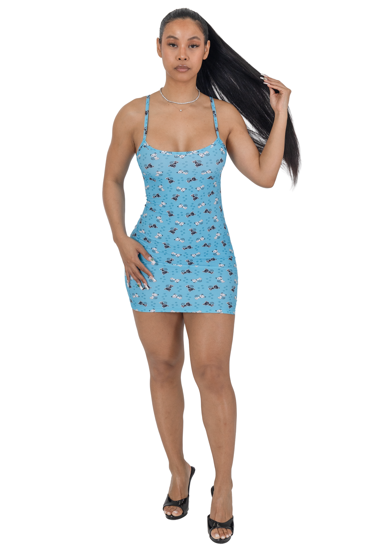 The Minnie Dress Aqua City Kitty